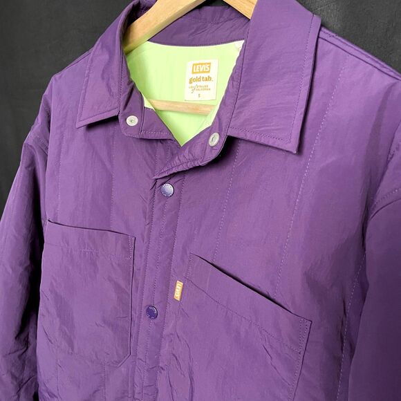 Levi's Gold Tab Puffer Jacket with Snaps in Purple Size Small NWT - Picture 1 of 8